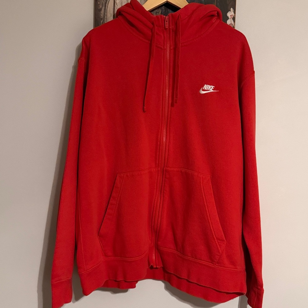 Nike Men’s Full Zip Red Hoodie Size XXL